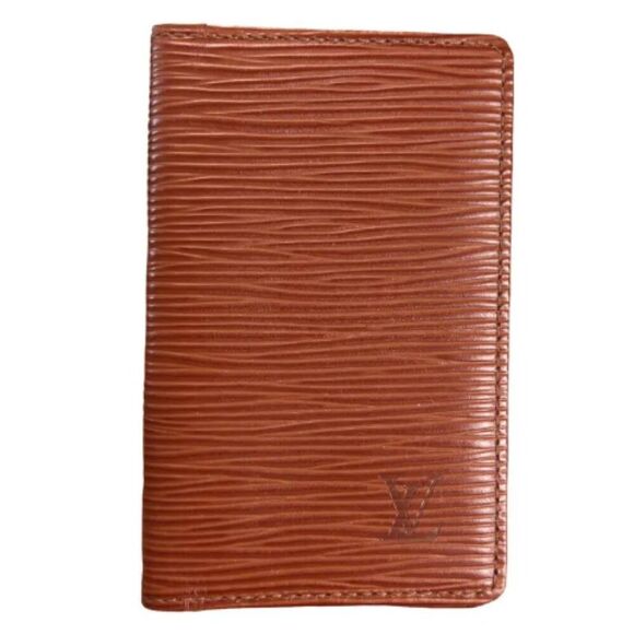 VINTAGE ORANGE EPI LEATHER CARD HOLDER POCKET ORGANIZER WALLET - Picture 1 of 12